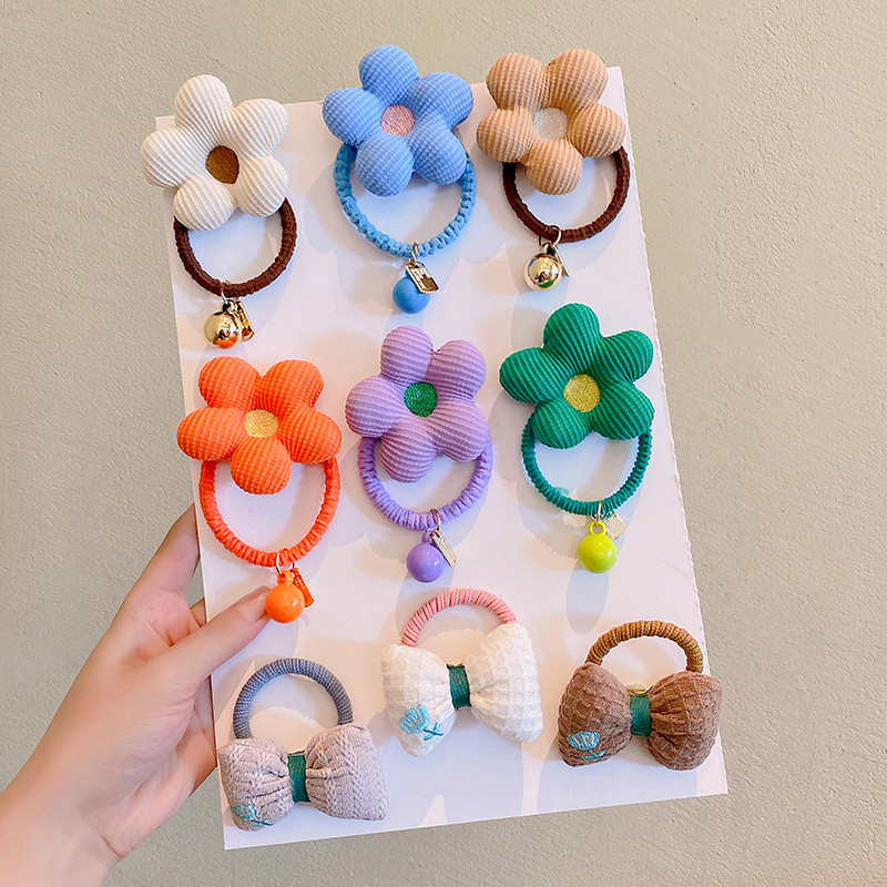 1kom Dječje cvijeće Mašna Glava Uže Elastična gumica Dječji slatki prsten za kosu Napravi punđu Djevojka Držač za konjski rep Guma Dječji dodaci za kosu