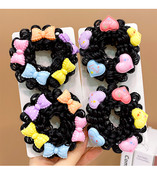 1 pár dievčenských roztomilých kreslených kvetinových ovocných mašličiek s pentagramom, detských vlasových krúžkov s gumičkou, čelenky s láskou a lanom