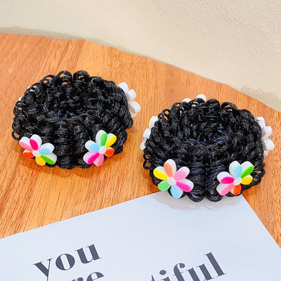 1 pár dievčenských roztomilých kreslených kvetinových ovocných mašličiek s pentagramom, detských vlasových krúžkov s gumičkou, čelenky s láskou a lanom