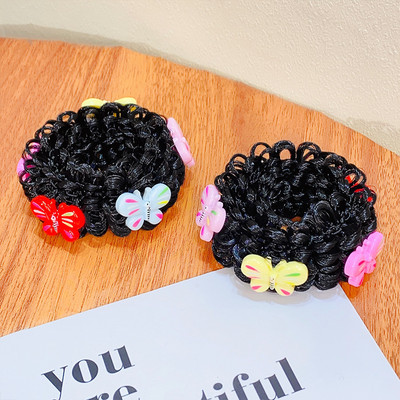 1 pár dievčenských roztomilých kreslených kvetinových ovocných mašličiek s pentagramom, detských vlasových krúžkov s gumičkou, čelenky s láskou a lanom