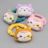 Bandă elastică pentru păr de pisică brodata rafinată și broșă din desene animate Accesorii pentru păr pentru fete drăguțe Parul elastic pentru fete pentru copii