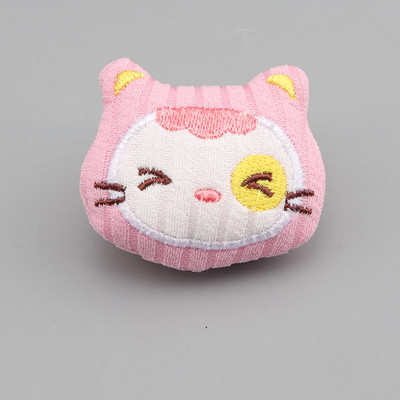Bandă elastică pentru păr de pisică brodata rafinată și broșă din desene animate Accesorii pentru păr pentru fete drăguțe Parul elastic pentru fete pentru copii