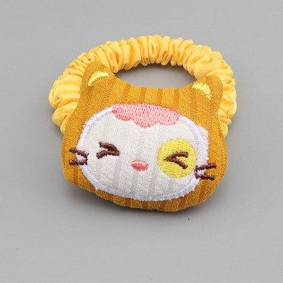 Bandă elastică pentru păr de pisică brodata rafinată și broșă din desene animate Accesorii pentru păr pentru fete drăguțe Parul elastic pentru fete pentru copii