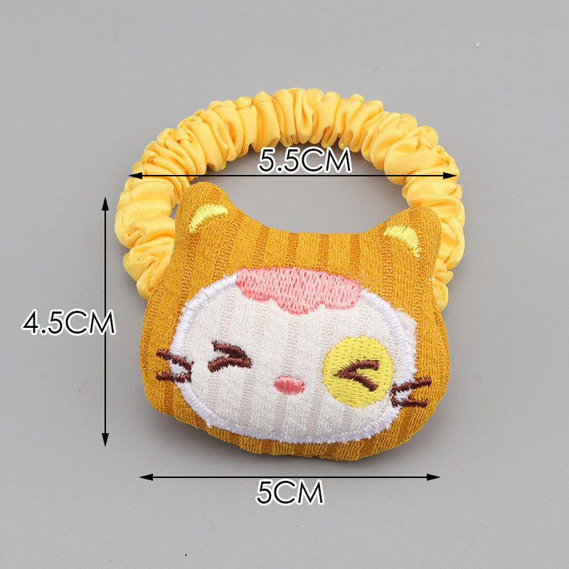 Bandă elastică pentru păr de pisică brodata rafinată și broșă din desene animate Accesorii pentru păr pentru fete drăguțe Parul elastic pentru fete pentru copii
