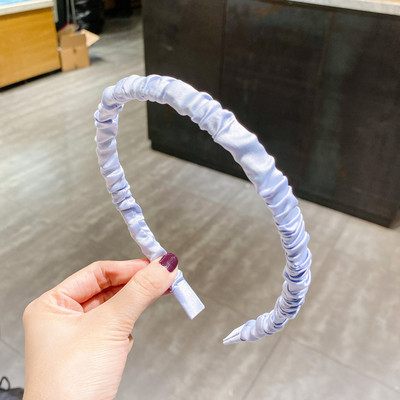 Dámska čelenka Sen is out krémová, sladké saténové záhyby, jednoduchá farba, čelenka do vlasov