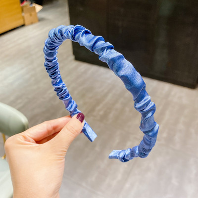 Dámska čelenka Sen is out krémová, sladké saténové záhyby, jednoduchá farba, čelenka do vlasov