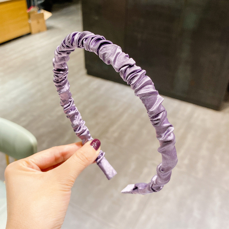 Dámska čelenka Sen is out krémová, sladké saténové záhyby, jednoduchá farba, čelenka do vlasov