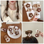 Nova slatka pletena kopča za kosu od cvjetne vune Djevojke Ženske modne elastične užadi za kosu u boji kave Trake za glavu Pokrivala za kosu Dodaci za kosu