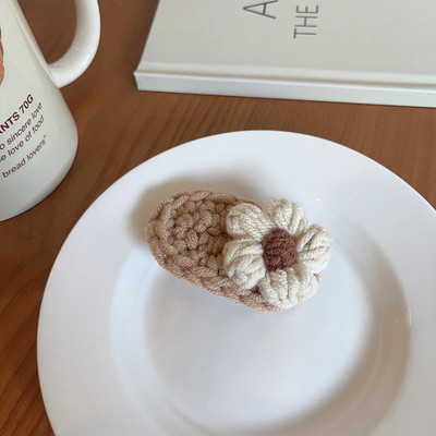 Nova slatka pletena kopča za kosu od cvjetne vune Djevojke Ženske modne elastične užadi za kosu u boji kave Trake za glavu Pokrivala za kosu Dodaci za kosu