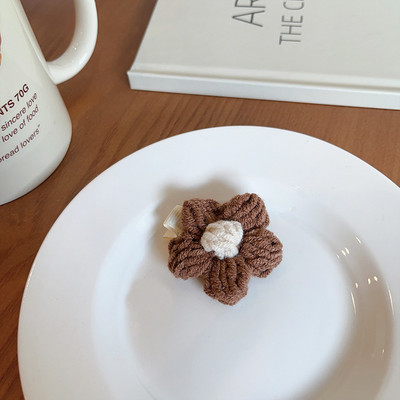 Nova slatka pletena kopča za kosu od cvjetne vune Djevojke Ženske modne elastične užadi za kosu u boji kave Trake za glavu Pokrivala za kosu Dodaci za kosu