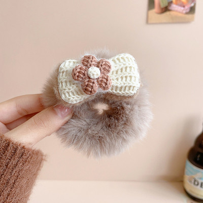 Nova slatka pletena kopča za kosu od cvjetne vune Djevojke Ženske modne elastične užadi za kosu u boji kave Trake za glavu Pokrivala za kosu Dodaci za kosu