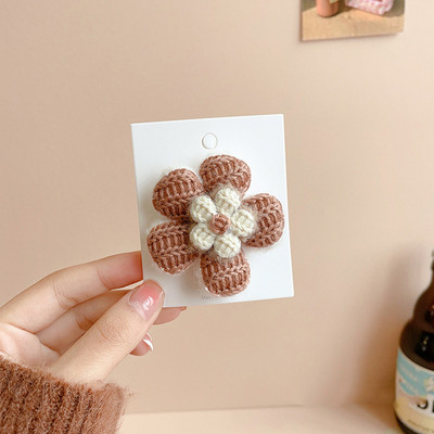 Nova slatka pletena kopča za kosu od cvjetne vune Djevojke Ženske modne elastične užadi za kosu u boji kave Trake za glavu Pokrivala za kosu Dodaci za kosu