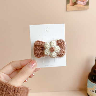 Nova slatka pletena kopča za kosu od cvjetne vune Djevojke Ženske modne elastične užadi za kosu u boji kave Trake za glavu Pokrivala za kosu Dodaci za kosu