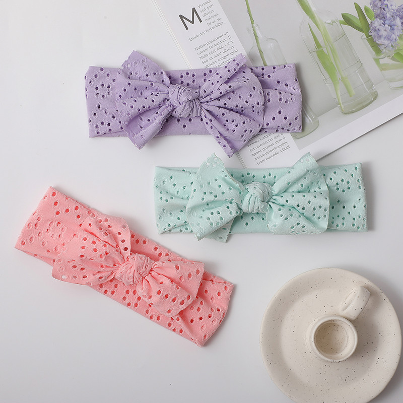 Новородено момиче Лента за глава Лента за коса с лък за новородено Шапки Мека еластична лента за глава с бантик Тюрбан за деца Аксесоари за глава