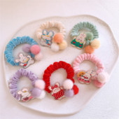 Iarna Nouă Fată Dulci Flanelet Frânghie de păr Moda Coreea Copii Drăguț Desene Animat Iepure Mingea De Păr Intestin Gros Inel Articole pentru Cap