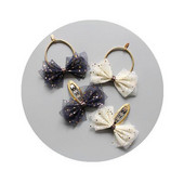 2/4kom/Set Šifon 3 sloja Gumenice za kosu za djevojke Svjetlucave zvjezdice Elastične gumice za kosu Prsten Držač za novčiće za konjski rep Dječja frizura