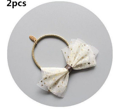 2/4kom/Set Šifon 3 sloja Gumenice za kosu za djevojke Svjetlucave zvjezdice Elastične gumice za kosu Prsten Držač za novčiće za konjski rep Dječja frizura