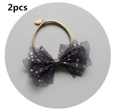 2/4kom/Set Šifon 3 sloja Gumenice za kosu za djevojke Svjetlucave zvjezdice Elastične gumice za kosu Prsten Držač za novčiće za konjski rep Dječja frizura