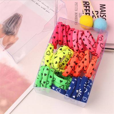 30 db/Lot Girls Hajkiegészítők Flower Scrunchie elasztikus hajpántok Mini masni kötél fejdísz gumiszalag aranyos hajpánt gyerekeknek