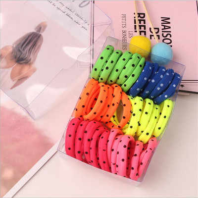 30 db/Lot Girls Hajkiegészítők Flower Scrunchie elasztikus hajpántok Mini masni kötél fejdísz gumiszalag aranyos hajpánt gyerekeknek