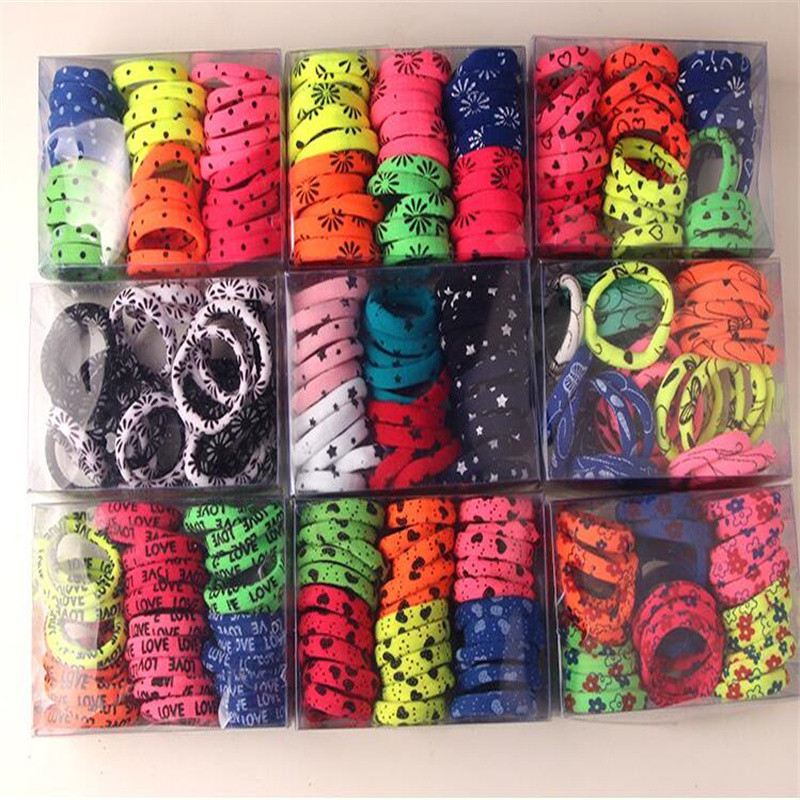 30 db/Lot Girls Hajkiegészítők Flower Scrunchie elasztikus hajpántok Mini masni kötél fejdísz gumiszalag aranyos hajpánt gyerekeknek