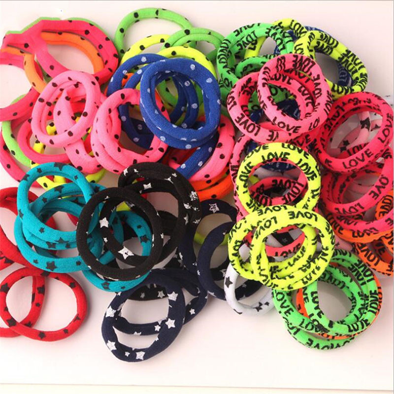 30 db/Lot Girls Hajkiegészítők Flower Scrunchie elasztikus hajpántok Mini masni kötél fejdísz gumiszalag aranyos hajpánt gyerekeknek
