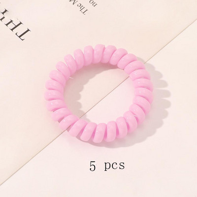 5gab Zīdaiņu meiteņu elastīgās matu lentes Caurspīdīga maza gumijas josla zirgastes turētājs Matu kaklasaite Galvassaite Bērnu matu aksesuāru komplekts