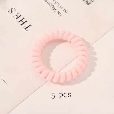 5gab Zīdaiņu meiteņu elastīgās matu lentes Caurspīdīga maza gumijas josla zirgastes turētājs Matu kaklasaite Galvassaite Bērnu matu aksesuāru komplekts
