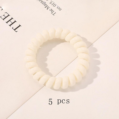 5gab Zīdaiņu meiteņu elastīgās matu lentes Caurspīdīga maza gumijas josla zirgastes turētājs Matu kaklasaite Galvassaite Bērnu matu aksesuāru komplekts