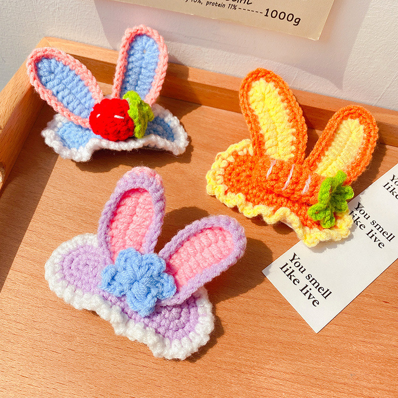 Rankų darbo nėrimo vąšelio mezgimas vilnoniai verpalai plaukų segtukai megzti plaukų segtukai plaukų segtukai plaukų papuošalai aksesuarai mergaitėms moterims