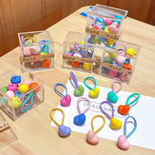 10 buc./cutie ambalat fete drăguț colorat bile inimă iepure scrunchie copii coadă de cal suport elastic pentru păr accesorii de păr la modă