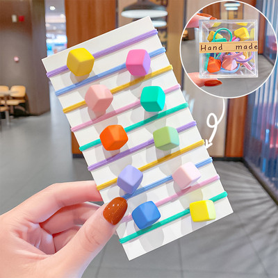 10 buc./cutie ambalat fete drăguț colorat bile inimă iepure scrunchie copii coadă de cal suport elastic pentru păr accesorii de păr la modă