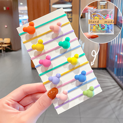 10 buc./cutie ambalat fete drăguț colorat bile inimă iepure scrunchie copii coadă de cal suport elastic pentru păr accesorii de păr la modă