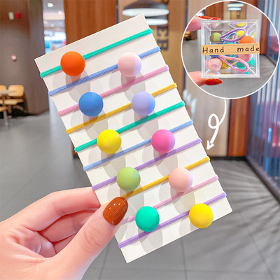 10 buc./cutie ambalat fete drăguț colorat bile inimă iepure scrunchie copii coadă de cal suport elastic pentru păr accesorii de păr la modă