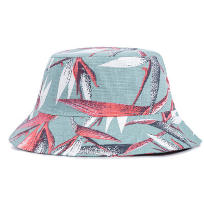 Pălării de găleată la modă nouă, șapcă de vară cu imprimare cu flori de bumbac, pentru femei, îmbrăcăminte de stradă în aer liber, pălărie de soare, șapcă Panama pentru femei