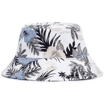 Pălării de găleată la modă nouă, șapcă de vară cu imprimare cu flori de bumbac, pentru femei, îmbrăcăminte de stradă în aer liber, pălărie de soare, șapcă Panama pentru femei