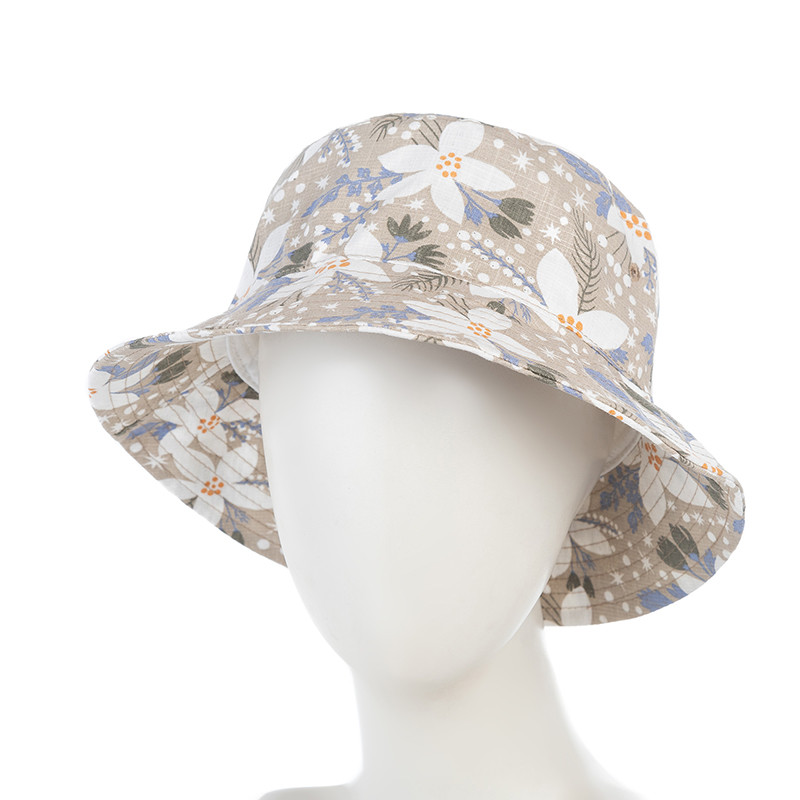 Pălării de găleată la modă nouă, șapcă de vară cu imprimare cu flori de bumbac, pentru femei, îmbrăcăminte de stradă în aer liber, pălărie de soare, șapcă Panama pentru femei