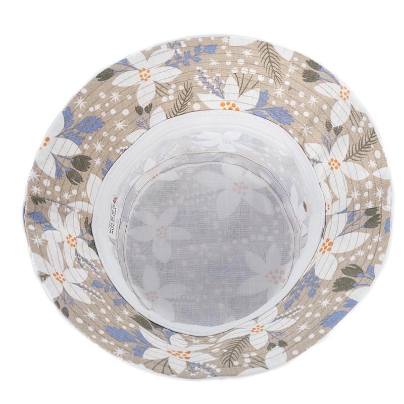 Pălării de găleată la modă nouă, șapcă de vară cu imprimare cu flori de bumbac, pentru femei, îmbrăcăminte de stradă în aer liber, pălărie de soare, șapcă Panama pentru femei