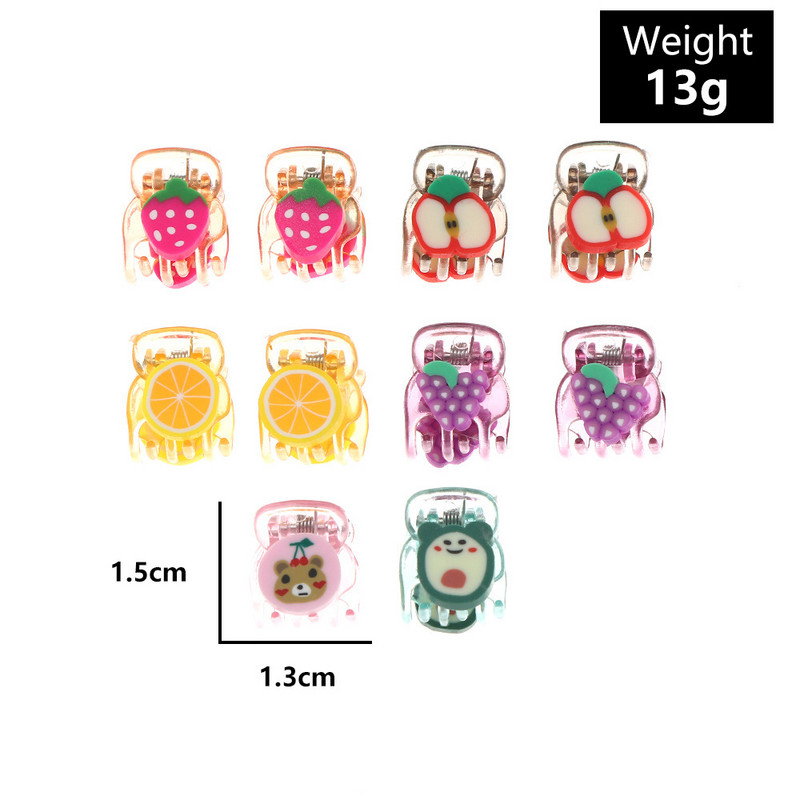 AWAYTR 10kom/setova Nova mini voćna ukosnica za djevojčice, hvataljka, slatka dječja kopča sa strane, ženski dodaci za kosu, lijepi omot za glavu