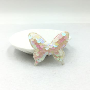 20 τεμ. 4,2*4,9 εκ. Glitter Butterfly Pads Μπαλώματα Απλικέ για Ρούχα χειροτεχνίας Είδη ραπτικής DIY Αξεσουάρ με κλιπ μαλλιών