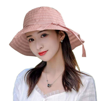 Sieviešu platmalu kausa cepure Zvejnieka cepure Pludmales vasaras cepure salokāma vāciņš saules aizsardzība pret UV starojumu Saules cepure modes kausa cepures