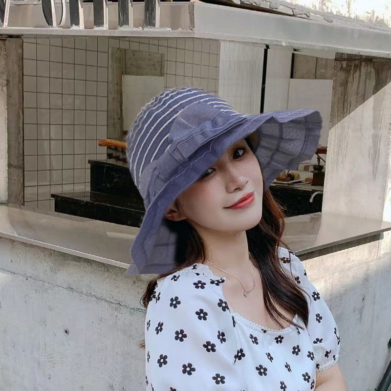Sieviešu platmalu kausa cepure Zvejnieka cepure Pludmales vasaras cepure salokāma vāciņš saules aizsardzība pret UV starojumu Saules cepure modes kausa cepures
