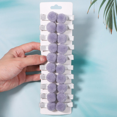 20ks/sada sponiek do vlasov s brmbolcami, krásne kožušinové sponky do vlasov, sada pre dievčatká, detské módne plesové roztomilé sponky do vlasov, doplnky