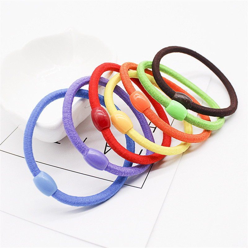 Egyszerű elasztikus hajpántok Solid Candy Color Ropogós Aranyos Gumiszalag Gyöngyös Fejdísz Karika Hajpántok Lányoknak Hajkiegészítők