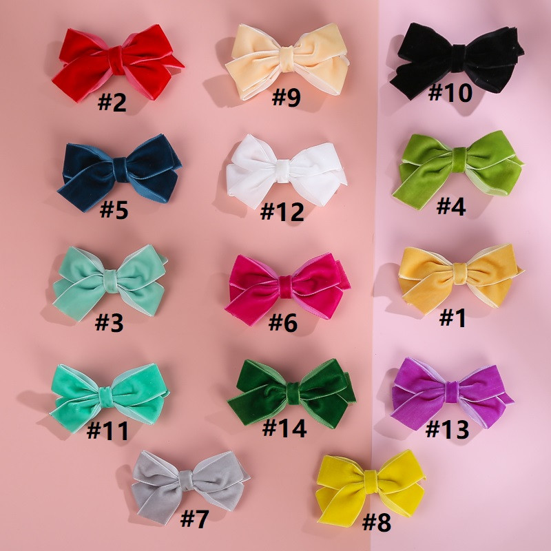 Mergaičių aksominės plaukų segtukai mergaitėms, lankeliai, plaukų juostelės, moteriškos „bowknot“ juostos „Barrette“ vaikams Naujųjų metų aksesuarai, 2020 m. plaukų segtukai