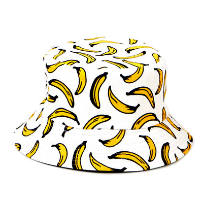 2022. tavaszi nyári kalap Női Férfi Napfénykalap Megfordítható banán ananász tervező bob chapeau Femme Panama Cap halászkalapok