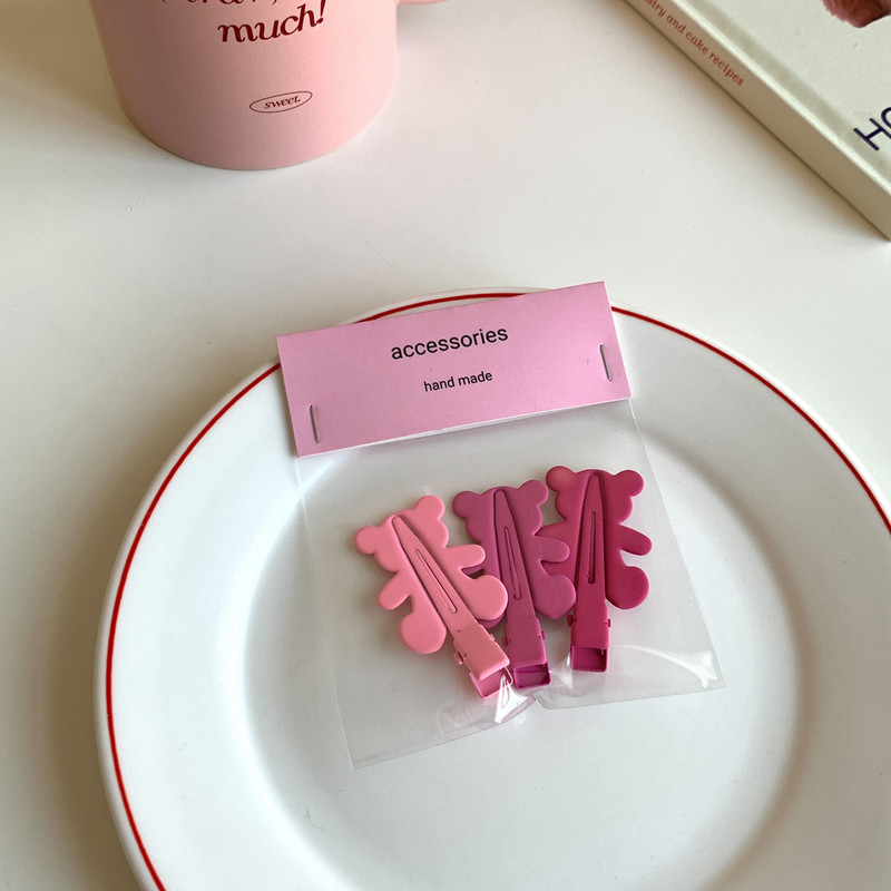 3 kom medvjed ruža kopča za kosu Kpop slatka djevojka leptir mašna dodaci za kosu jednobojna dječja rođendanska zabava odjeća za uši dodaci za kosu pokloni