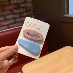 Korėjietiškas audinio vienspalvių plaukų segtukų siuvinėjimo augalas daugiapusis plaukų segtukas, trikampis taškinis plaukų aksesuaras