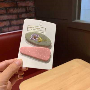 Korėjietiškas audinio vienspalvių plaukų segtukų siuvinėjimo augalas daugiapusis plaukų segtukas, trikampis taškinis plaukų aksesuaras