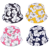 Moterys Vyrai Etninis stilius Gėlių raštas Medvilninė kepurė, dvipusis apsauginis kremas nuo saulės Atostogos Panamos žvejo kepuraitė